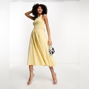 Little Mistress cross tie-back midi dress Size US 8 (UK12)